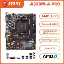 MSI A320M-A PRO Motherboard M-ATX AMD A320 AM4 DDR4 SATA3 HDMI DVI-D PS/2 Audio picture