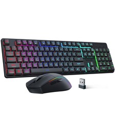 Redragon S107KS Wireless Gaming Keyboard and Mouse, RGB Wireless, Black-New picture