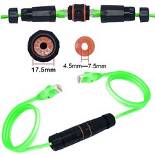 2x IP68 Waterproof RJ45 Female Coupler Ethernet Outdoor LAN Cat6A Cat6 Connector picture