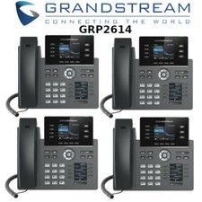 4 Grandstream GRP2614 4-Line 4 SIP Gigabit Office IP Color Phone w/ Power Supply picture