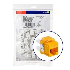 Leviton 61110-BY6 Extreme Category 6 UTP Quickport Jack Yellow 25-pack picture