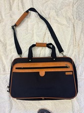 Hartmann Luggage Black Nylon Tan Leather Trim Briefcase Travel Carry On picture