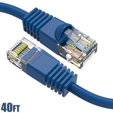 40FT CAT6 RJ45 Network LAN Ethernet UTP Patch Cable Copper Wire Snagless Blue picture