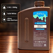 SUNLU Water Washable 3D Printer Resin Solid White 2kg 405nm UV Curing picture