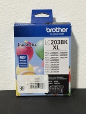 2 Genuine Brother LC203BK XL Ink Cartridges Black Value Two Pack Expires 2026/04 picture