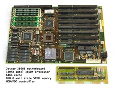 386MAX - Jetway 386WB motherboard, Intel 386DX 33Mhz processor, 8MB memory, I/O picture