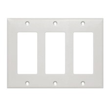 Wall Plate Light Switch Cover Triple 3 Gang Decorator Faceplate Frame White picture