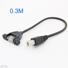 1pc 30cm/1ft USB Female to Printer Scanner B Male Cable Cord Screw Lock Type picture