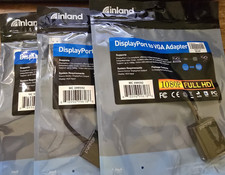 3 Inland Display Port To VGA Adapters Brand New in Package Priced Right picture