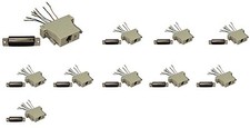 10 Lot DB25 Female RJ45 Modular Adapter Serial Extender picture