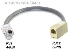 RJ9 RJ10 RJ22 4P4C 4PIN MALE to RJ12 RJ11 6P6C 6PIN FEMALE HEADSET PHONE ADAPTER picture