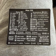 MacBook Shortcuts Sticker (1-Pack) Mac OS Cheat Sheet | Fits Pro/Air M1 M2 M3 M4 picture