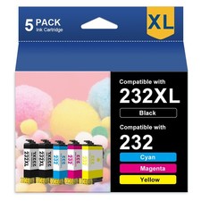 5-Pack 232XL T232 XL Ink Cartridge for Epson 232 WF-2930 WF-2950 XP-4200 XP-4205 picture