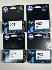 4X HP 902 1 Yellow + 1 CYAN + 1 Magenta + 1 Black New Sealed Box Lot Printer Ink picture