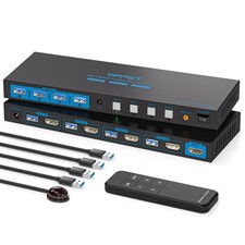 4-Port 4K@60Hz KVM Switch – Share 1 Monitor & 4 USB Devices Across 4 PCs picture