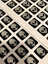 Alienware PC Alien Head Logo Restoration Computer Case Badge 1x1 DOMED Sticker picture