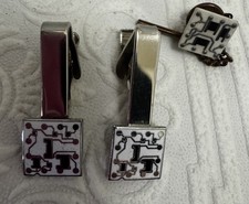 Vintage IBM 360 Solid Logic Circuit Board Tech Tie Clips Mens Computer Jewelry picture
