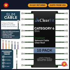 Slim 10-Pack Cat6 Ethernet Cables, 2 Ft Green, 28AWG High-Speed Network Patch Co picture