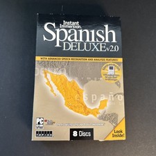 Spanish Deluxe v2.0 Instant Immersion 8 Discs, Complete Very Good Condition picture