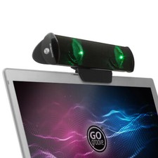 LED Laptop Computer Speaker with Clip-On Portable Soundbar Design picture