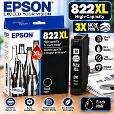 Epson 822XL  Black High Capacity Ink Cartridge Genuine New Exp: 02-2029 picture