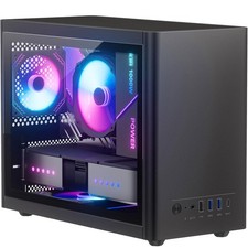 Micro ATX Case with Fans, 2PCS 90mm RGB Fans PreInstalled,14.6L 0.8mm Thickne... picture