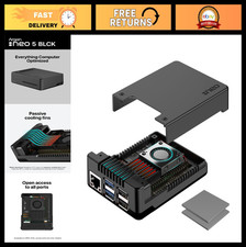 Aluminum Case for Raspberry Pi 5 with Built-in Fan - Black, Durable & Stylish picture