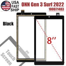 Black Digitizer Touch Screen Glass For Onn 8'' Gen 3 Surf 2022 TBGRY100071483 picture