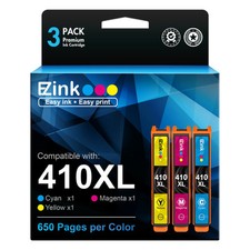 EZ Ink Replacement Cartridges for Epson 410XL Cyan Magenta Yellow 650 Pages picture