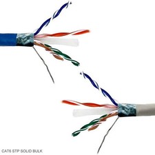 1000' Feet CAT6 STP Solid Bulk Cable 550MHz 23AWG RJ45 Network Bare Copper UL picture