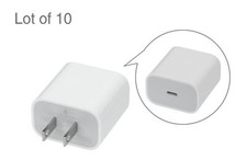 Lot of 10 OEM Genuine Apple 20W USB-C Power Adapter Wall Charger A2305 White picture