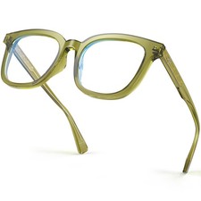 VISOONE Olive Green Square Blue Light Blocking Glasses TR90 Comfy Women Men NOE picture