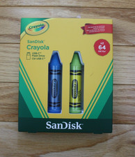 SanDisk Crayola 64GB USB-C Flash Drive 2-pack Cerulean Blue + Electric Lime New picture