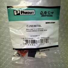PANDUIT CJ5E88TBL Mini-Com RJ45 Cat 5e TP-Style Jack Module - QUANTITY OF 15 picture