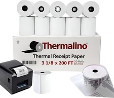 (20 Rolls) 3 1/8 x 200ft' Thermal Paper Rolls BPA-Free 80mm white  picture