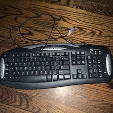 Vintage Gateway PS/2 Wired Computer Keyboard ModelKB-0401 **No Back Risers picture