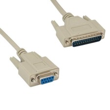[Lot10] 25Ft DB9 9Pin Female to DB25 25Pin Male AT Modem Cord 28AWG Serial RS-23 picture