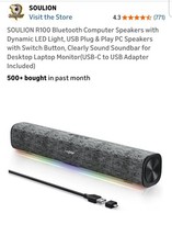 Computer Speaker Soundbar Wired/wireless Color Changing picture