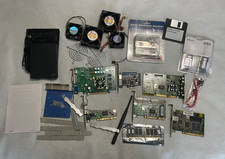 Vintage PC Parts Lot: IBM USB Floppy Drive, PCI Cards, RAM, Fans - As-Is / Parts picture