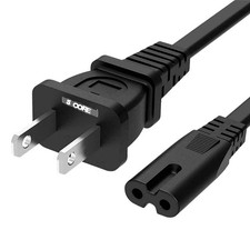 5 Core 2 Prong AC Power Cord 6Ft Replacement TV PlayStation PS4 PS5 Cable picture