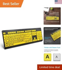 Large Print Computer Keyboard, Wired USB High Contrast Keyboard with Oversize... picture