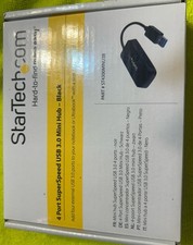 StarTech.com ST4300MINU3B 4-Port USB 3.0 Portable Mini Hub, Black picture