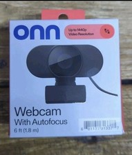 Onn Surf 1440P Webcam with Autofocus & Built-In Microphone - Black (100123829) picture