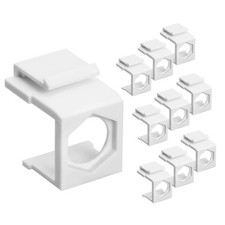 Pack of 10 White F Type Keystone Jack Inserts Durable Snap In Design picture