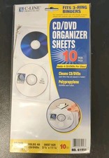 Lot of 3 C-Line CD/DVD 3 Ring Binder Sheets 10 pages per pack picture
