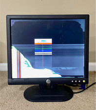 Dell E173FP 17 Inch LCD Computer Monitor VGA Black Powers On Display Issue Parts picture