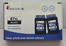 RELCOLOR 67XL 2-Pack Ink Cartridges Black  Brand new sealed *Exp 07/25* picture