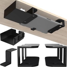 Under Desk Laptop Mount Kit, Metal Shelf with Detachable Storage Caddy picture
