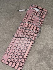 Retro Steampunk Typewriter-Style Gaming Keyboard Stylish Pink LED Backlit USB picture
