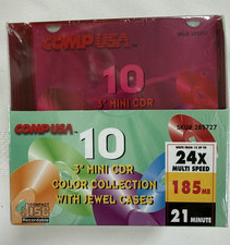 COMP USA Mini CD-R 10-Pack in Jewel Cases (Five Colors) 21 Min. 185MB 24X picture